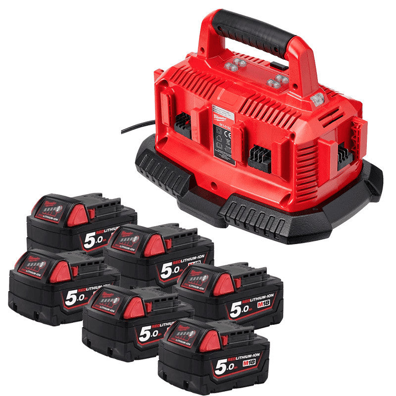 Pack nrg 6 batterie + 1 chargeur 18v 5.0ah m18 4933471821 milwaukee