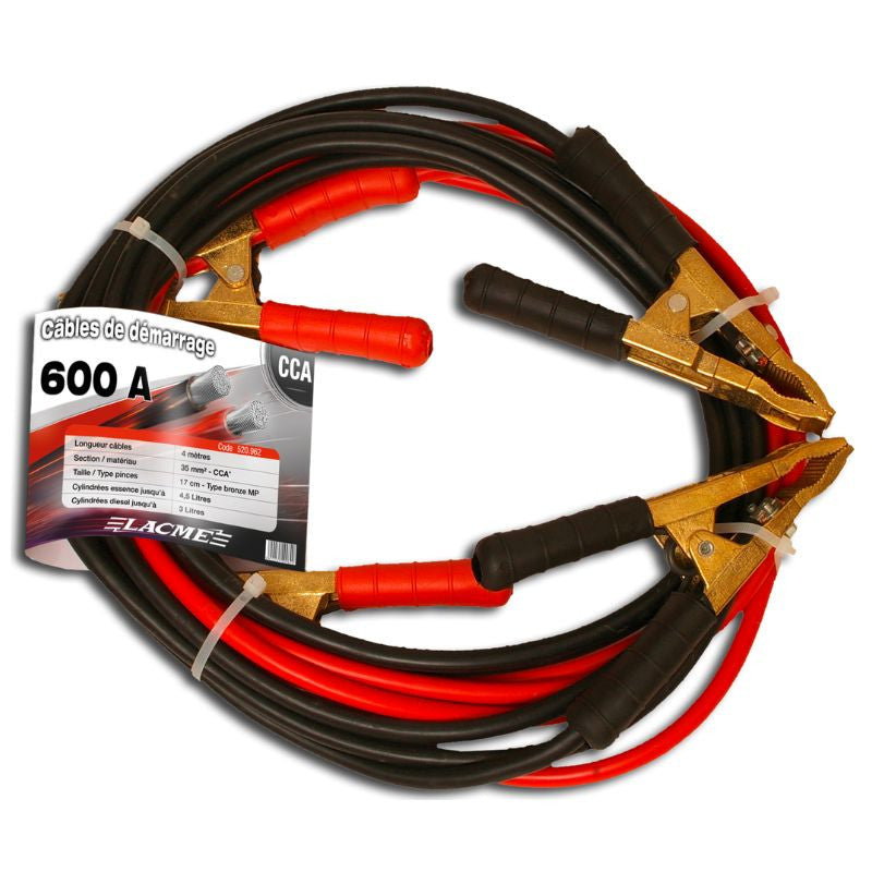 Cables démarrage 600a 4m 35 mm² 520962 lacme