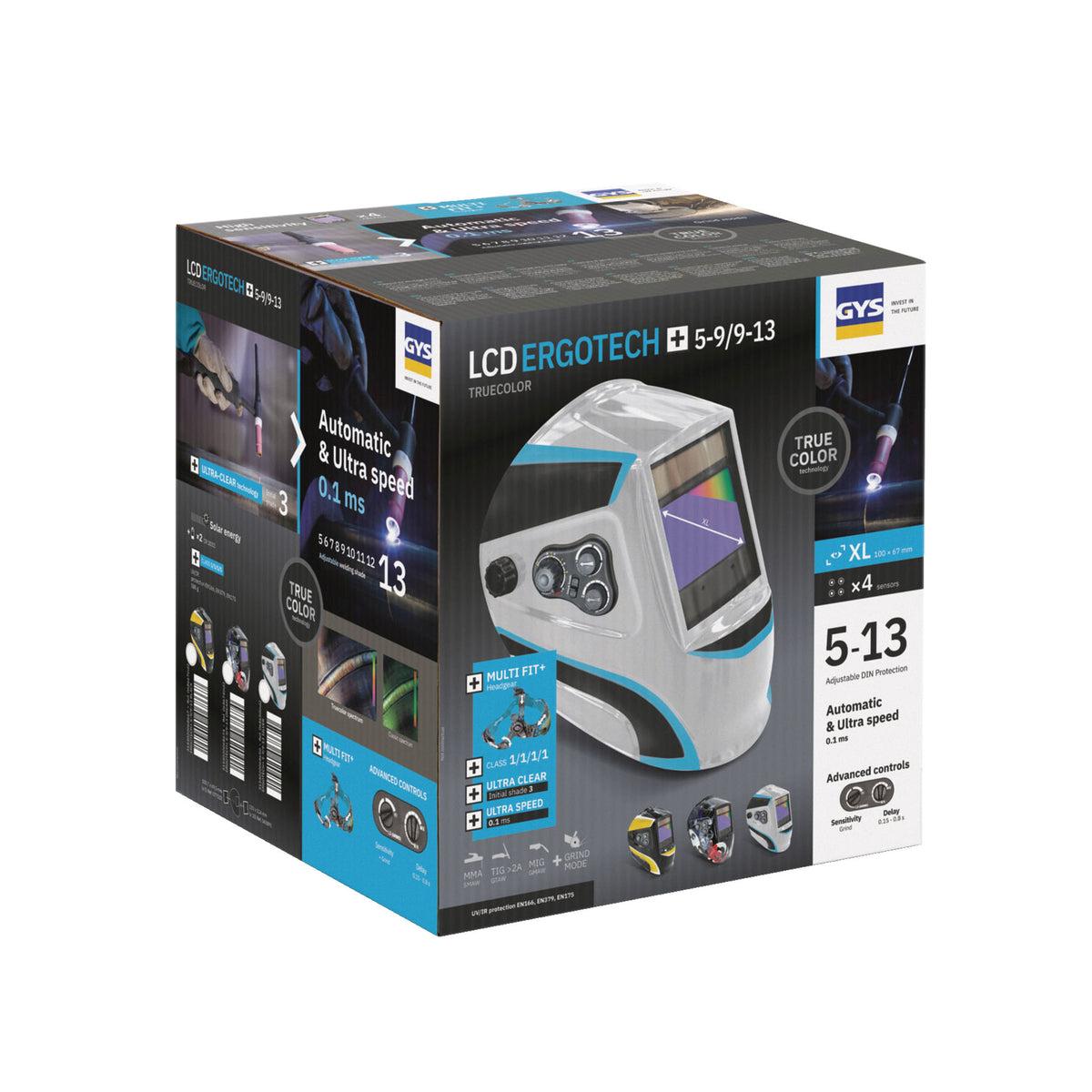 Masque de soudure lcd ergotech+ silver true color 068650 gys