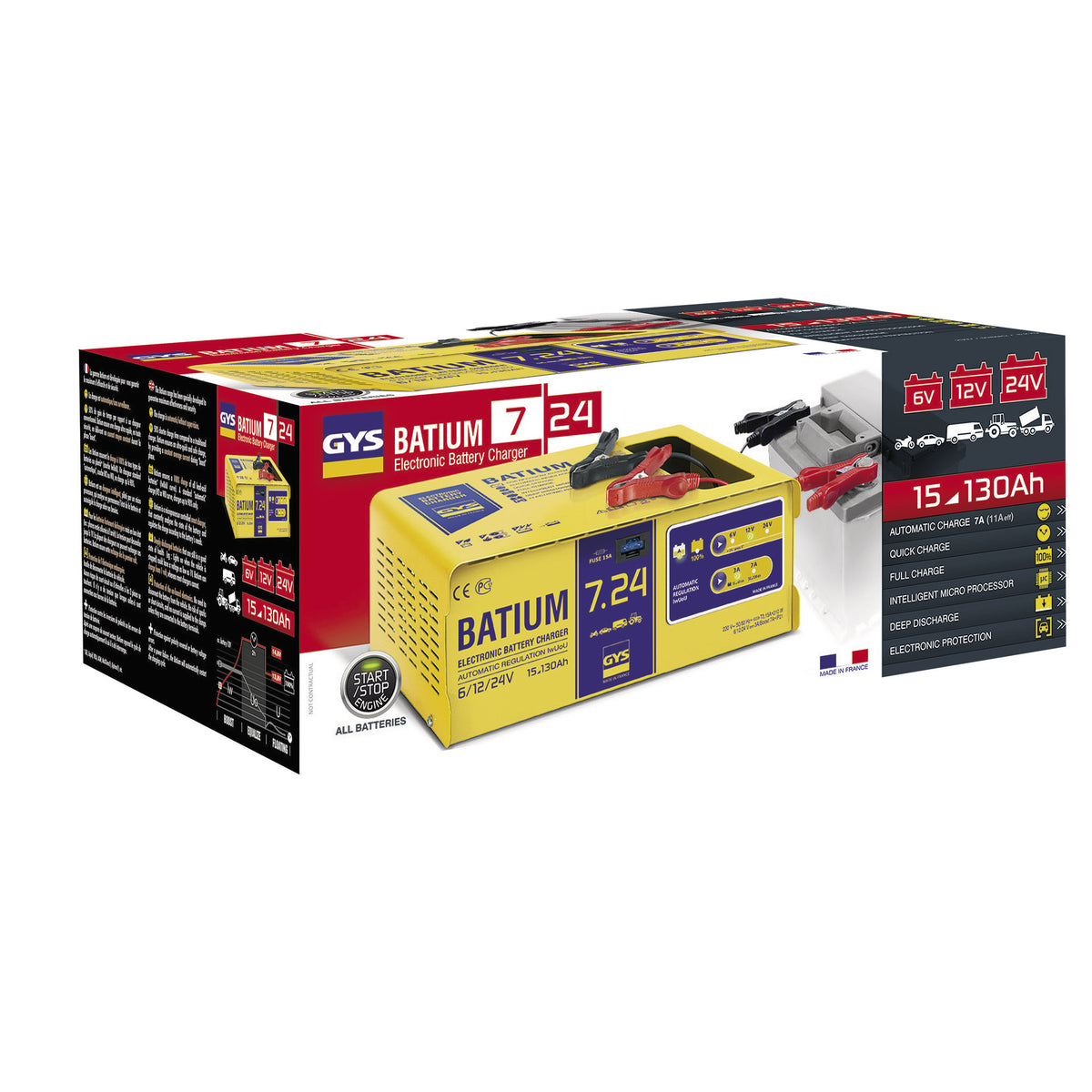 Chargeur automatique batium 7.24 024502 gys