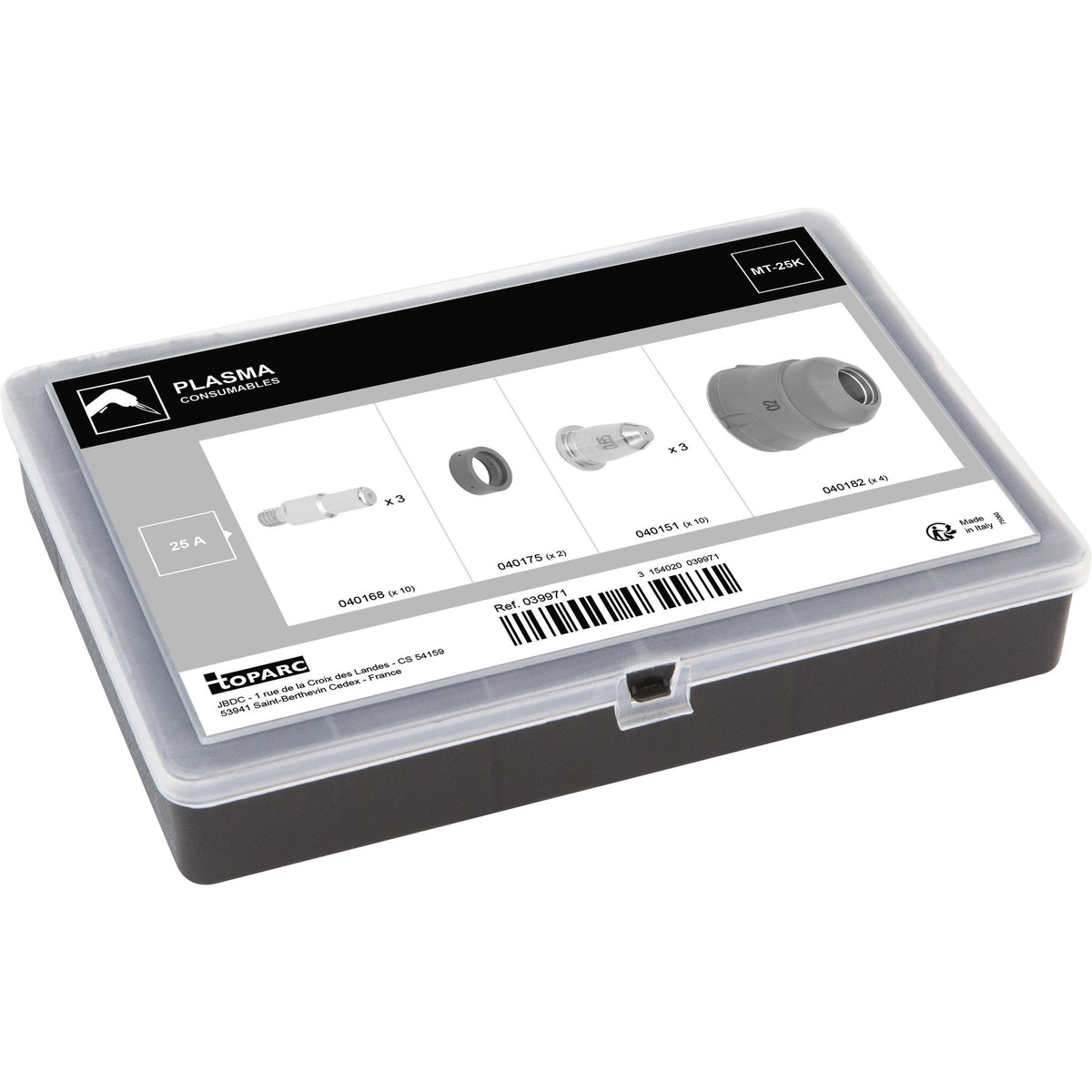 Coffret consommables torche plasma mt25k 039971 gys