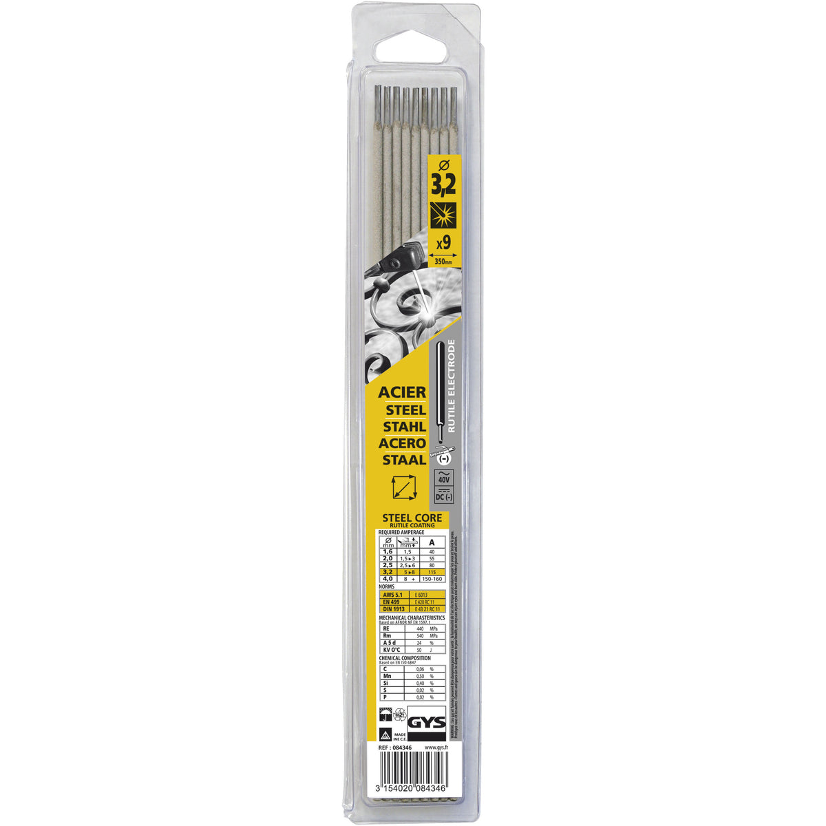 Électrodes enrobées rutiles universelle aciers non alliés 6013 gys