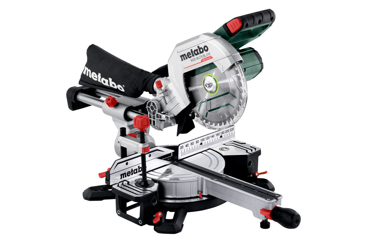 Scie à onglet radiale 18v kgs 18 ltx bl 216 solo 614216850 metabo