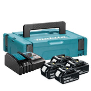 Pack 4 batteries 18v 6ah + chargeur dc18rc + makpac 198140-7 makita