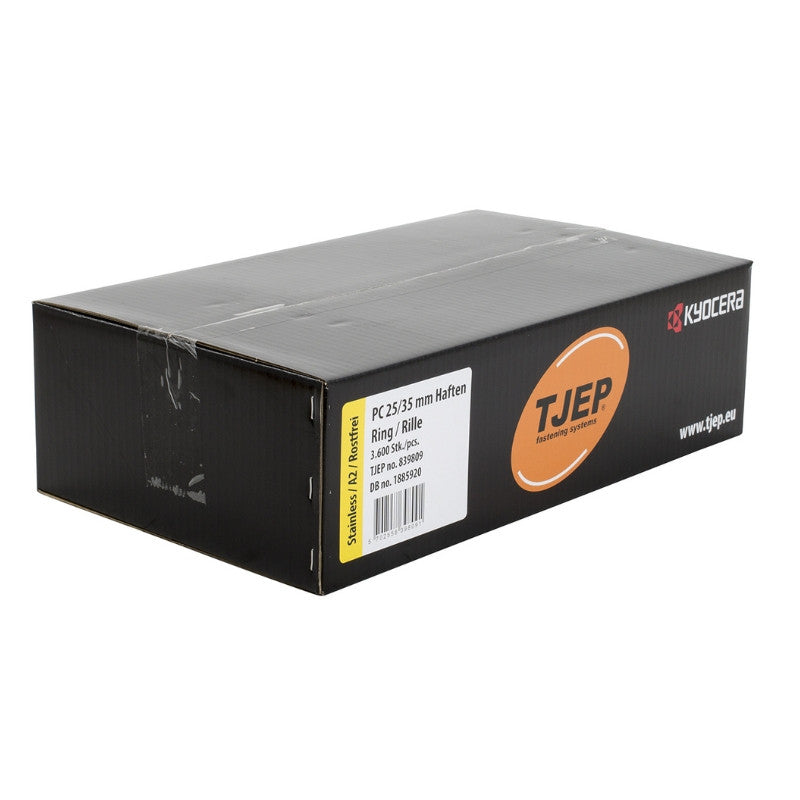 Pointes annelées haften pc25 tête plate inox a2 tjep