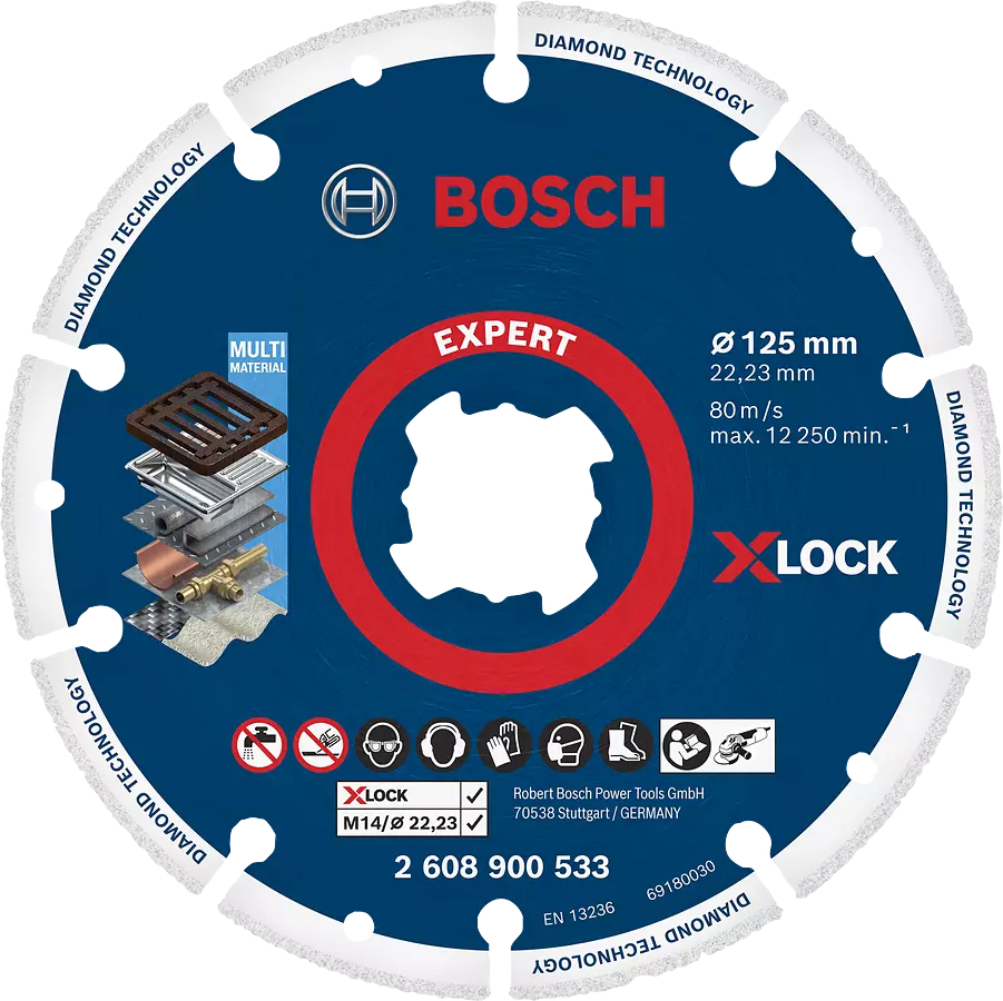 Disque diamant métal x-lock 125mm 2608900533 bosch