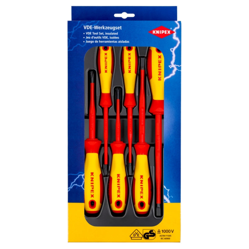 Assortiment de 6 tournevis isolés 1000v 00 20 12 v02 knipex