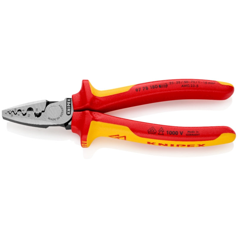 Pince à sertir manuelle 180mm 1000v 97 78 180 sb knipex