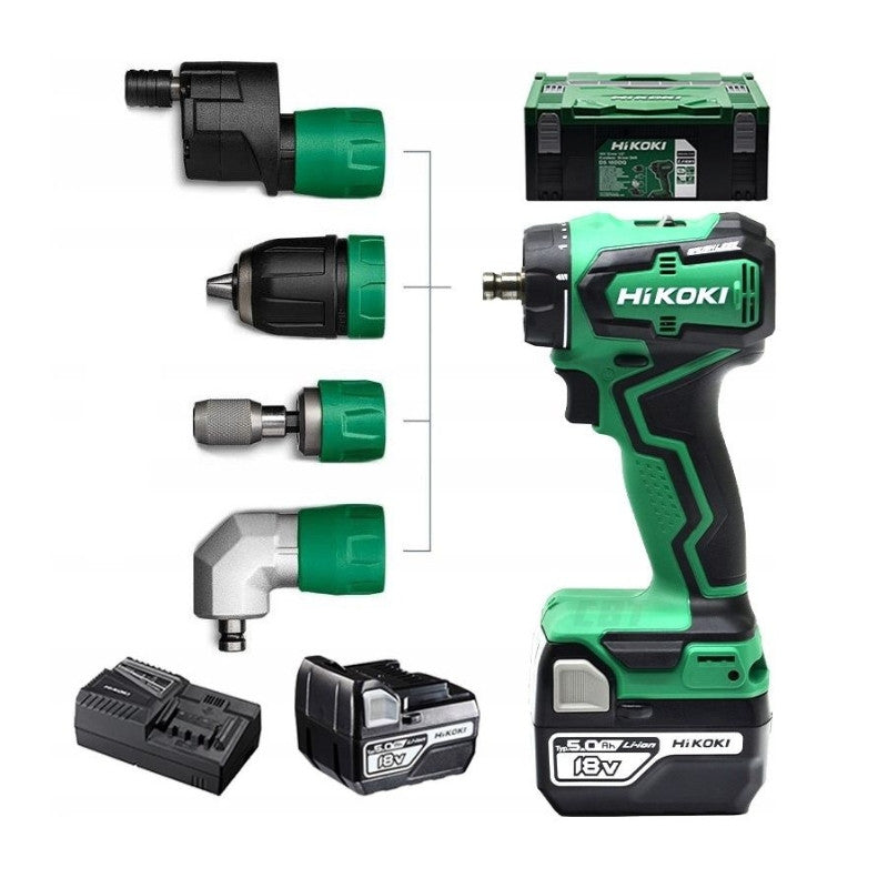 Perceuse visseuse 18v 5ah 55 nm + 4 mandrins ds18ddqwsz hikoki hitachi