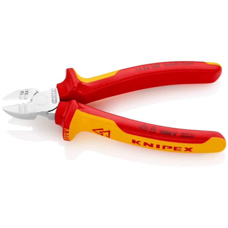 Pince à dénuder coupante de côté isolée 1000v 14 26 160 sb knipex