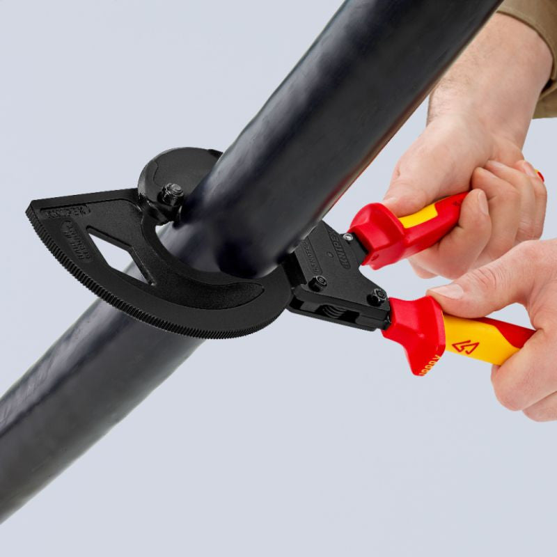 Coupe-câbles à cliquet 320mm 1000v 3 réglages 95 36 320 knipex