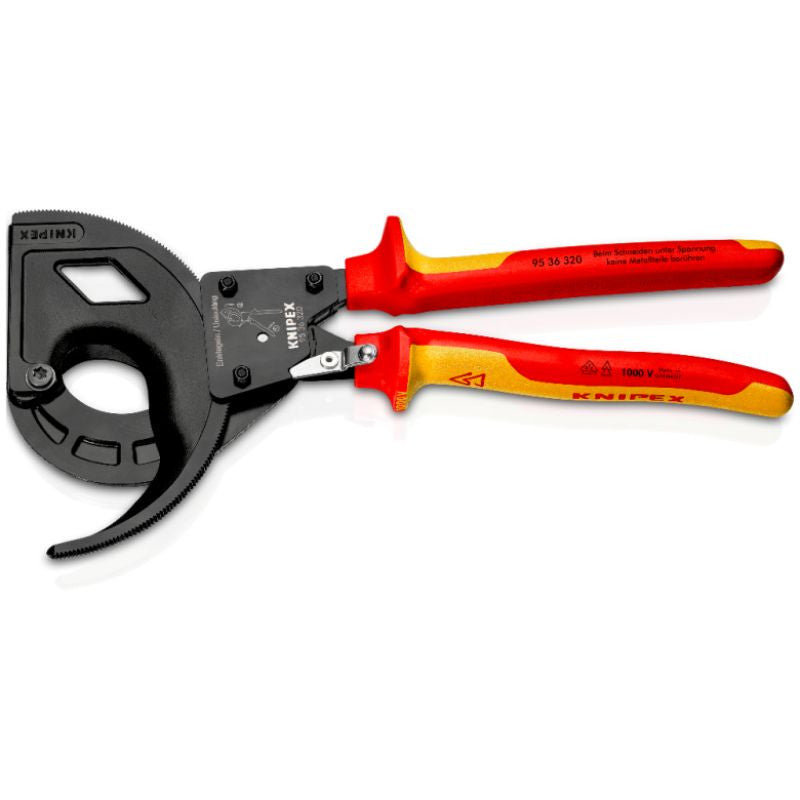 Coupe-câbles à cliquet 320mm 1000v 3 réglages 95 36 320 knipex