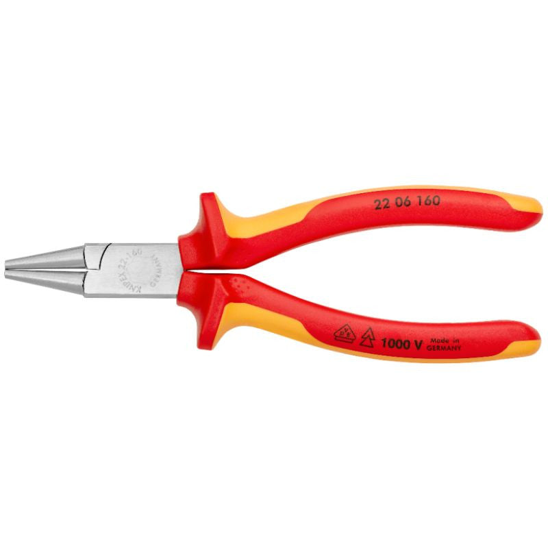 Pince à becs courts et ronds 160mm isolée 1000v 22 06 160 knipex