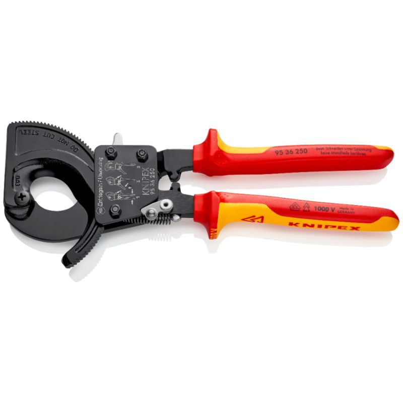 Coupe-câbles à cliquet 250mm isolé 1000v 95 36 250 knipex