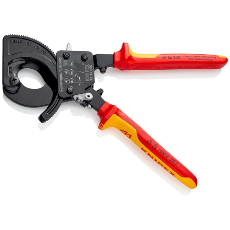 Coupe-câbles à cliquet 250mm isolé 1000v 95 36 250 knipex
