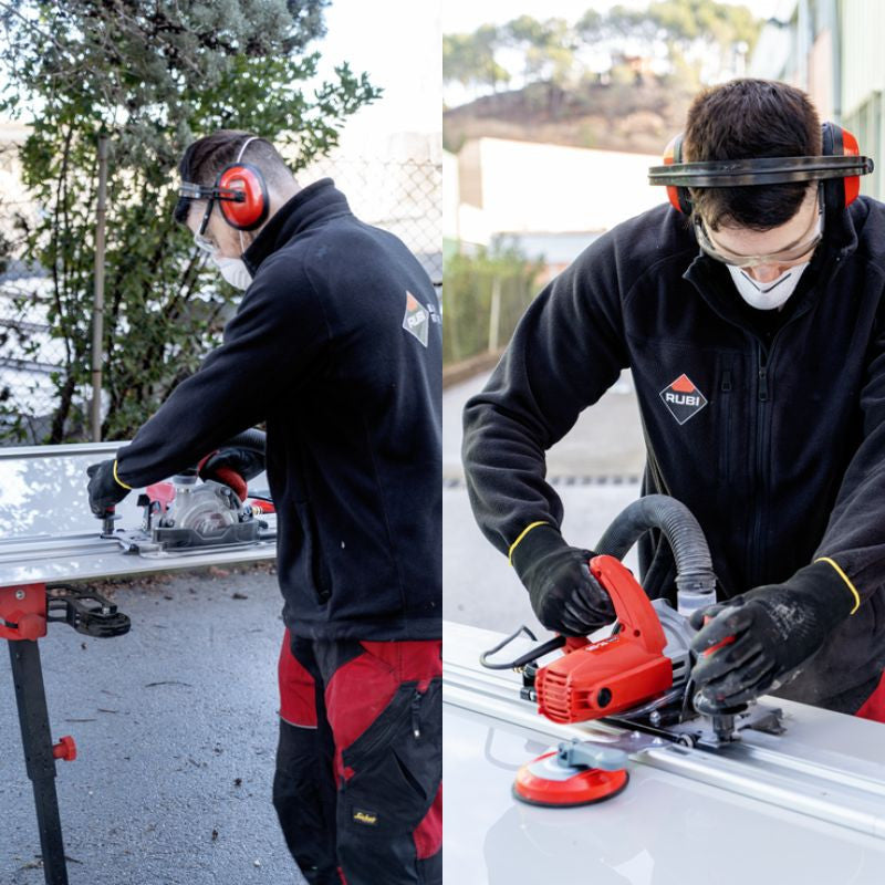 Scie circulaire à carrelage tc-125 g2 + rails 51949 51951 rubi