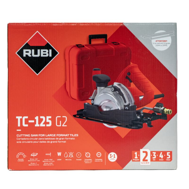 Scie circulaire à carrelage tc-125 g2 + rails 51949 51951 rubi
