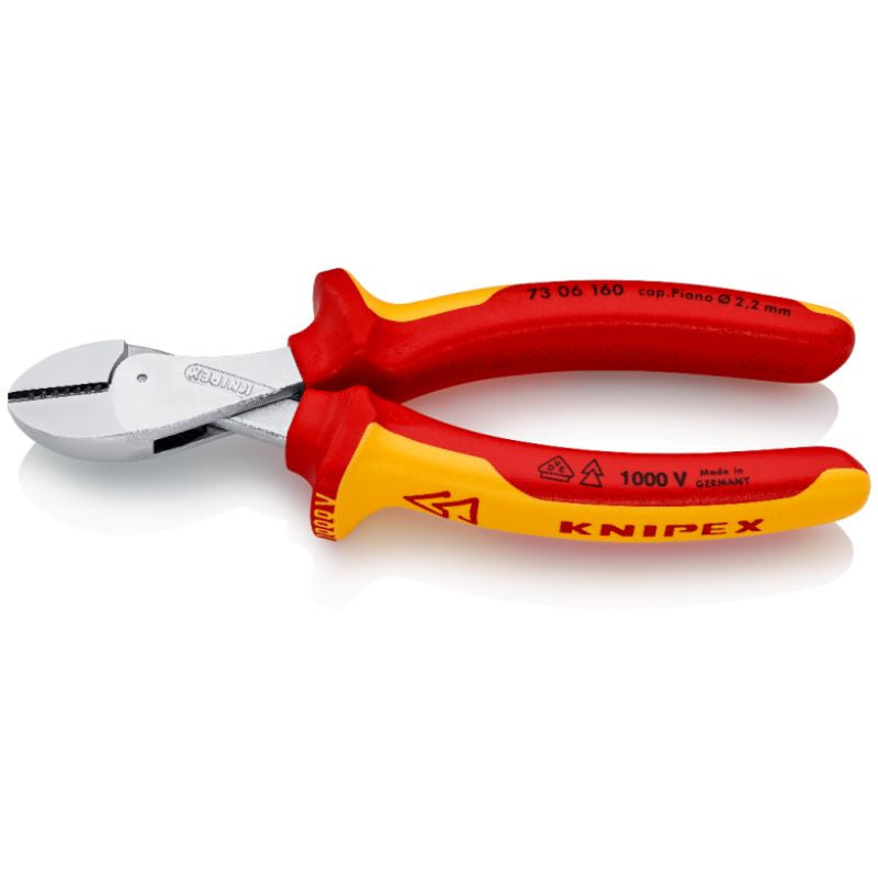 Pince coupante de côté 160mm 1000v x-cut démult 73 06 160 sb knipex