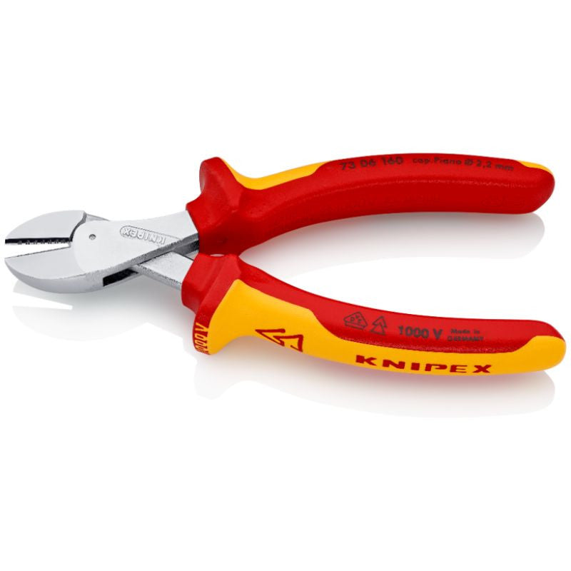 Pince coupante de côté 160mm 1000v x-cut démult 73 06 160 sb knipex