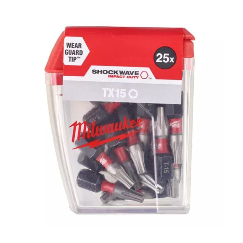 Boite 25 embouts 25 mm shockwave tx milwaukee