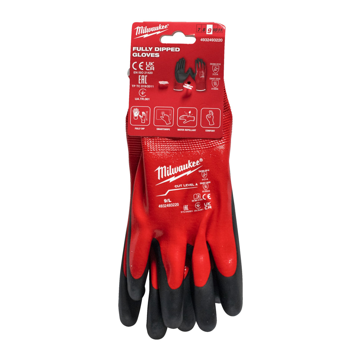 Gants de protection enduction complète fully dip cut a gloves milwaukee