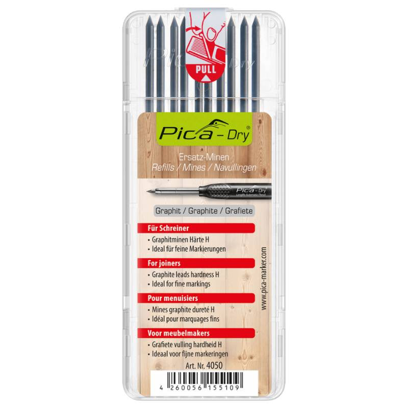 Etui de 10 mines de rechange graphite h pour pica-dry 4050/sb pica