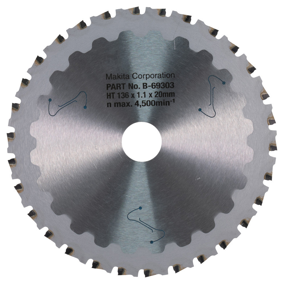 Lame scie circulaire carbure métal ø 136x20mm b-69303 makita