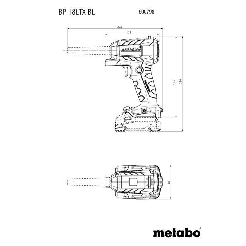 Soufflette sans fil 18V Solo BP 18 LTX BL Metabo 600798850