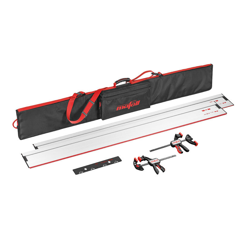 Lot de 2 rails de guidage F160 avec housse de transport et serre-joint MAFELL 209591