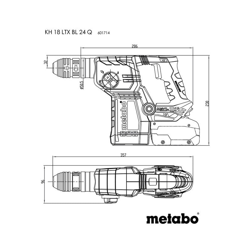 Perfo burineur KH 18 LTX BL 24 Quick 18V solo METABO