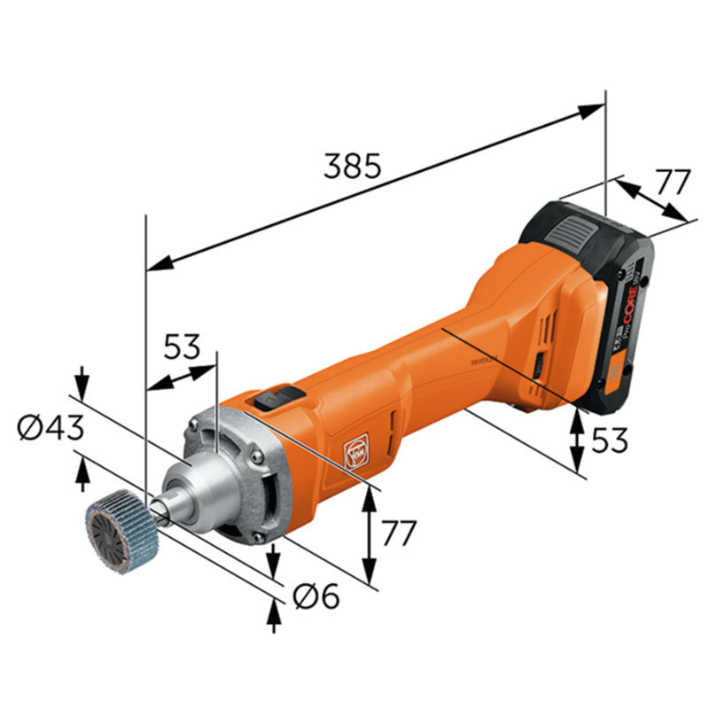 Meuleuse droite 18V AMPShare Solo AGSZ 18-280 BL AS FEIN