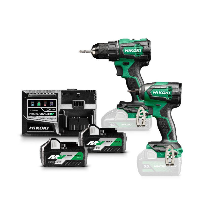 Pack 2 outils 18V perceuse + visseuse à choc HIKOKI KC18DEWAZ