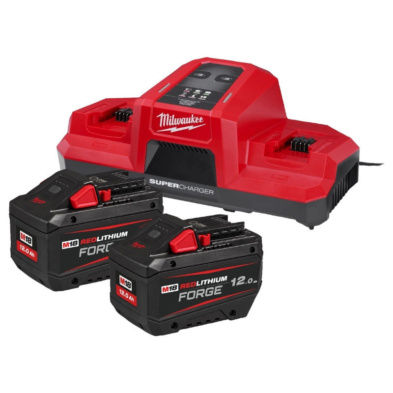 MILWAUKEE Pack 2 batteries 18V 12Ah Forge + Super Chargeur - 4933498614