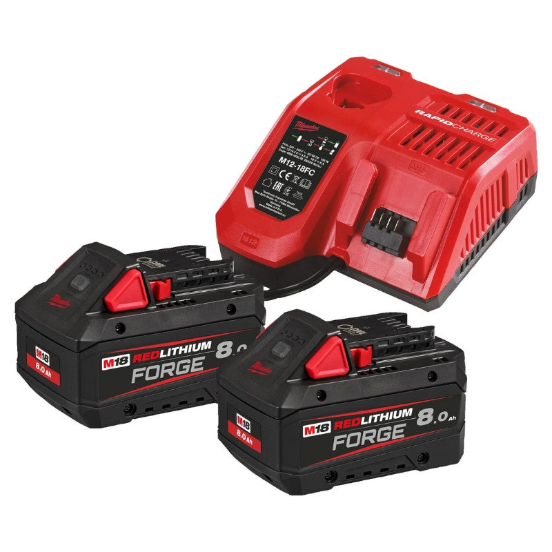 MILWAUKEE Pack 2 batteries 18V 8Ah Forge + chargeur - 4933498612