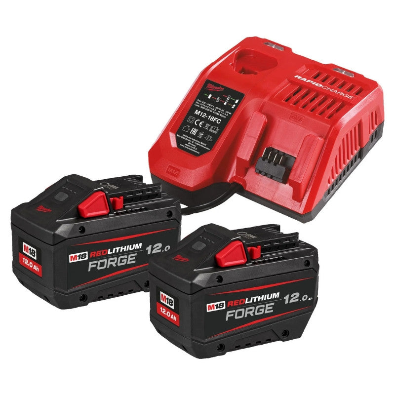 MILWAUKEE Pack 2 batteries 18V 12Ah Forge + chargeur - 4933498610