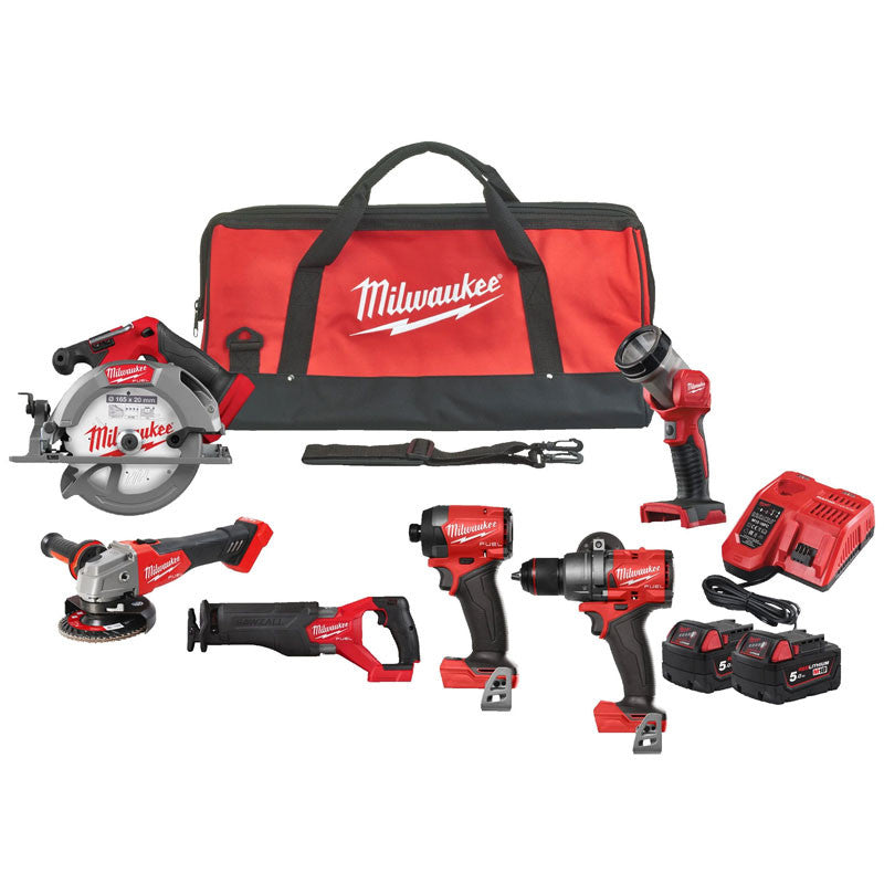 Pack 6 outils 18V 2x5Ah M18 FPP6G3-502B MILWAUKEE 4933498658