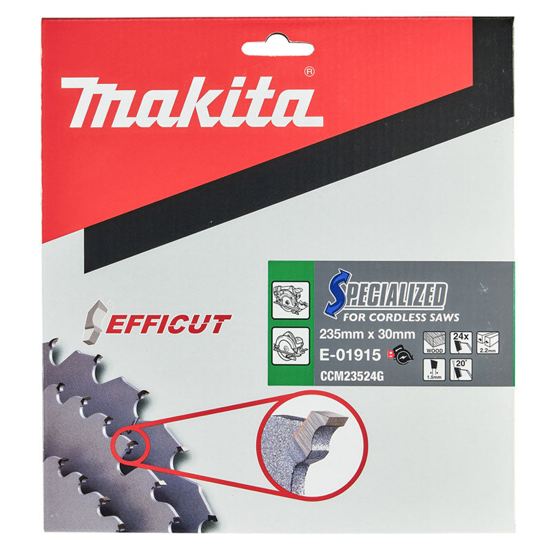 MAKITA Lame carbure bois Efficut 235x20mm 24 dents - E-01915