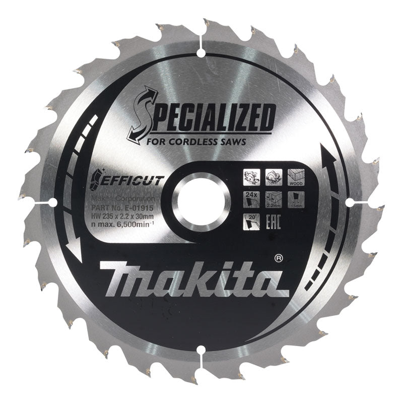 MAKITA Lame carbure bois Efficut 235x20mm 24 dents - E-01915