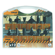 LEMAN Coffret 12 mèches de défonceuse queue 6mm - 416.700.12