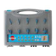 LEMAN coffret 10 mèches droites carbure queue 8mm - 428 700 10