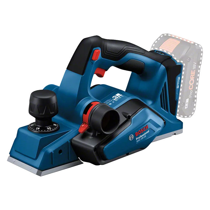 BOSCH Rabot sans fil 18V 82 mm GHO 18V-26 Solo en L-boxx - 06015B5000