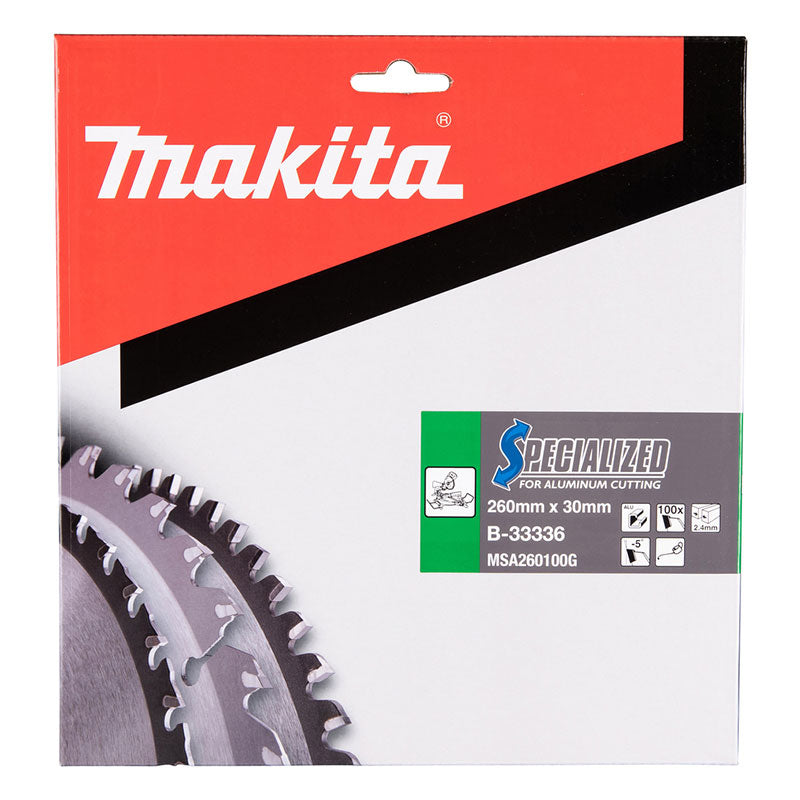 MAKITA Lame 260x30mm 100 dents spécial aluminium - B-33336