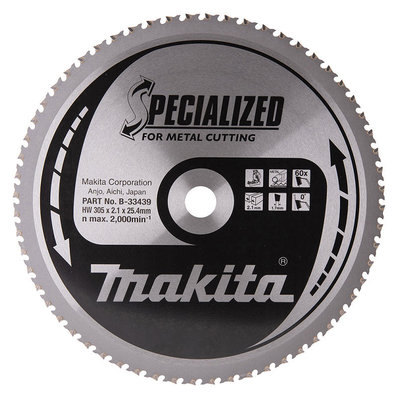 MAKITA Lame carbure metal 305x25,4mm 60 dents - B-33439