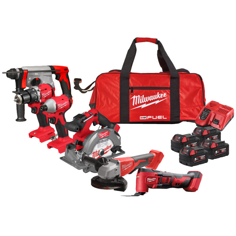 MILWAUKEE Pack 6 outils 18V 4x5Ah M18 FPP6HK-504B - 4933500113