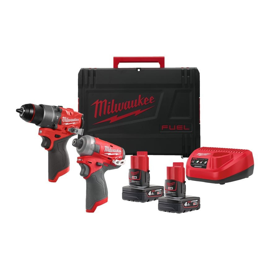 MILWAUKEE Pack 2 outils Perceuse + Visseuse 12V 4Ah - 4933480594