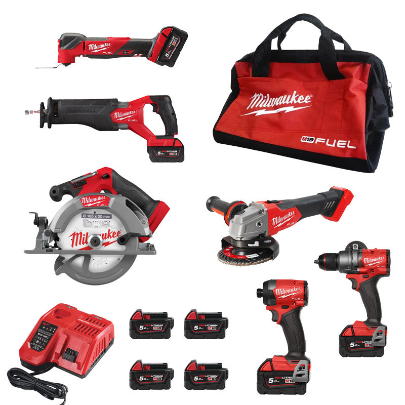 MILWAUKEE Pack 6 outils 18V 5Ah M18 FPP6HF-504B - 4933500112