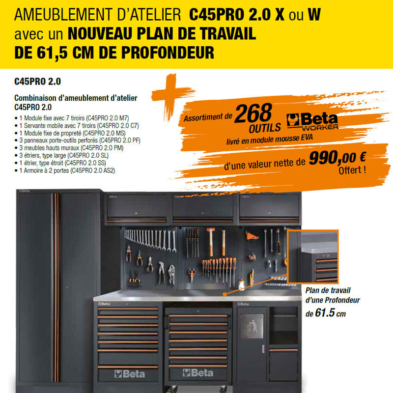 BETA C45PRO 2.0 W Combinaison d'équipement d'atelier + BW5945 - 045002002