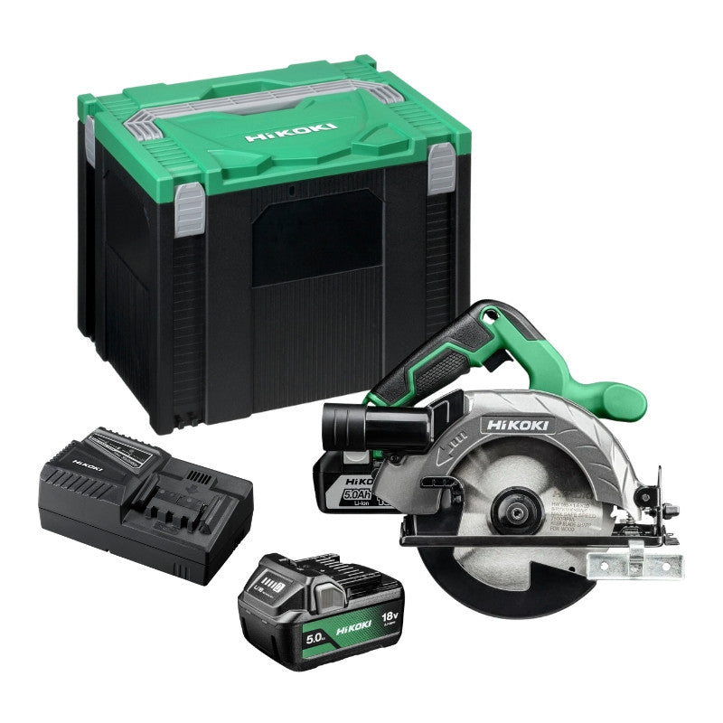 HIKOKI Scie circulaire Ø 165 mm 18V 2x5Ah - C1806DAWRZ