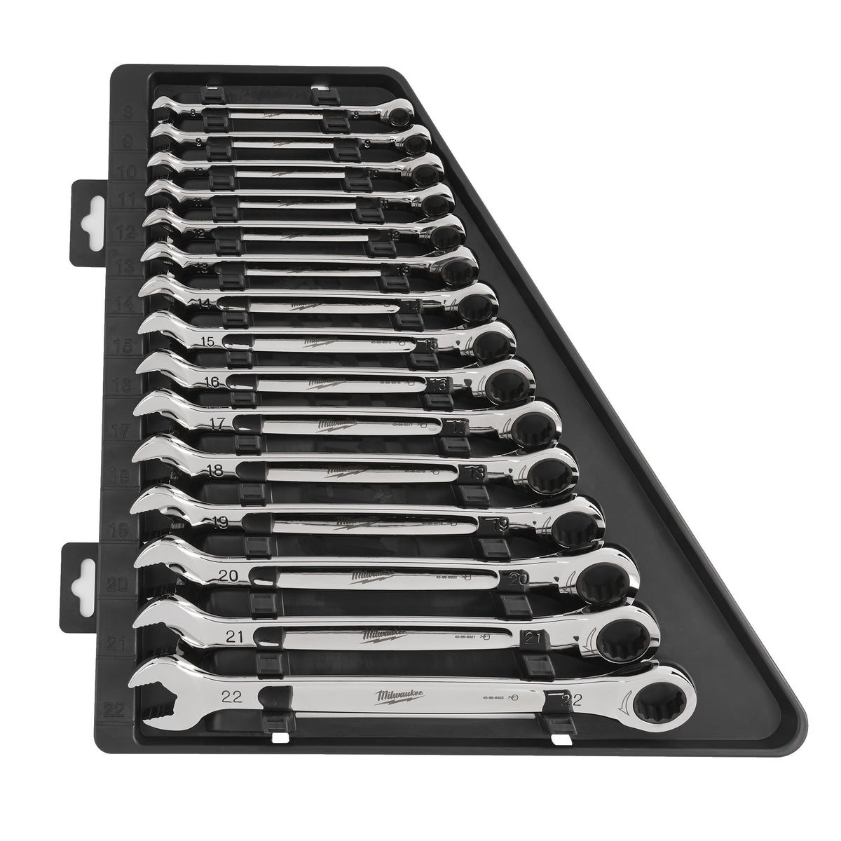 MILWAUKEE Set 15 clés à cliquet métriques 10 à 17mm - 4932464994