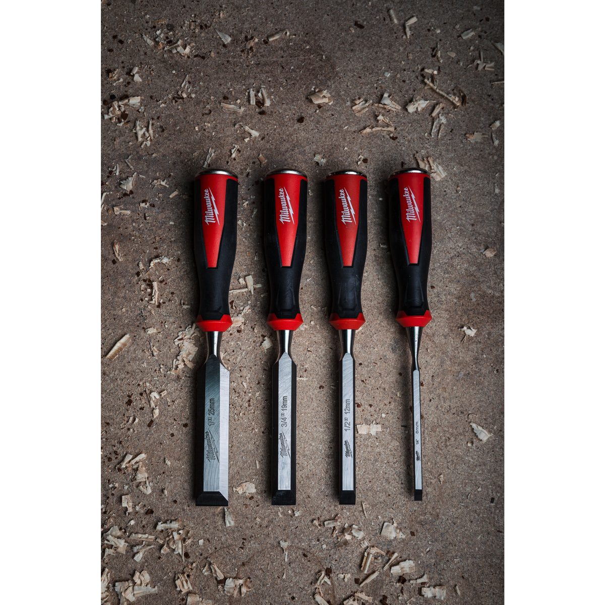 MILWAUKEE Set 4 ciseaux à bois 6,12,19,25mm - 4932479897